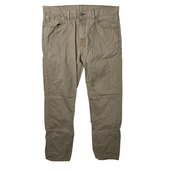 Levi’s 508 Regular Fit Tapered Leg Twill Pants Khaki Tan Mens 36x29, Tag 36x32 - Picture 1 of 7